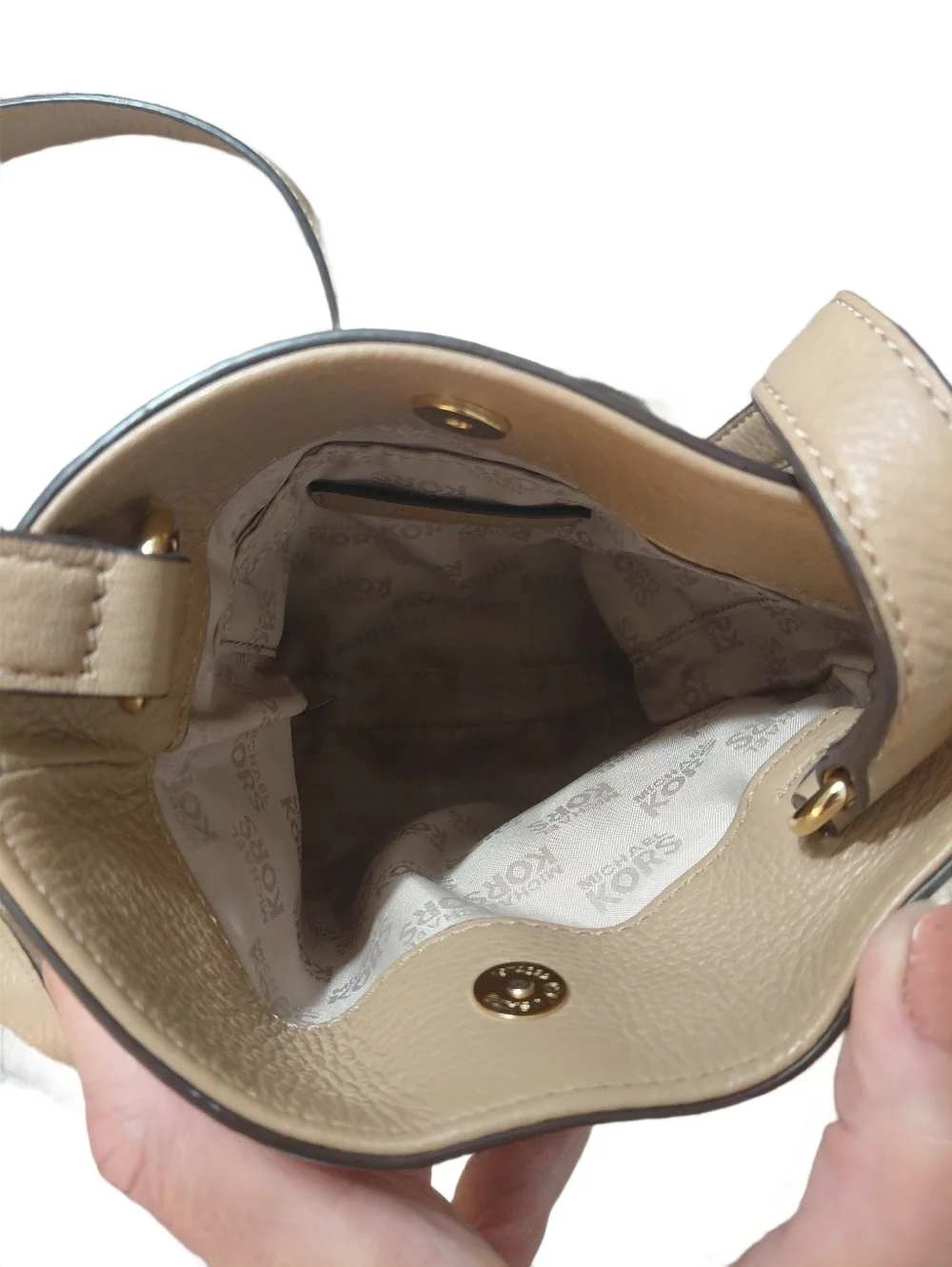 Michael Kors Moxley Tan Pebbled Leather Crossbody Bag